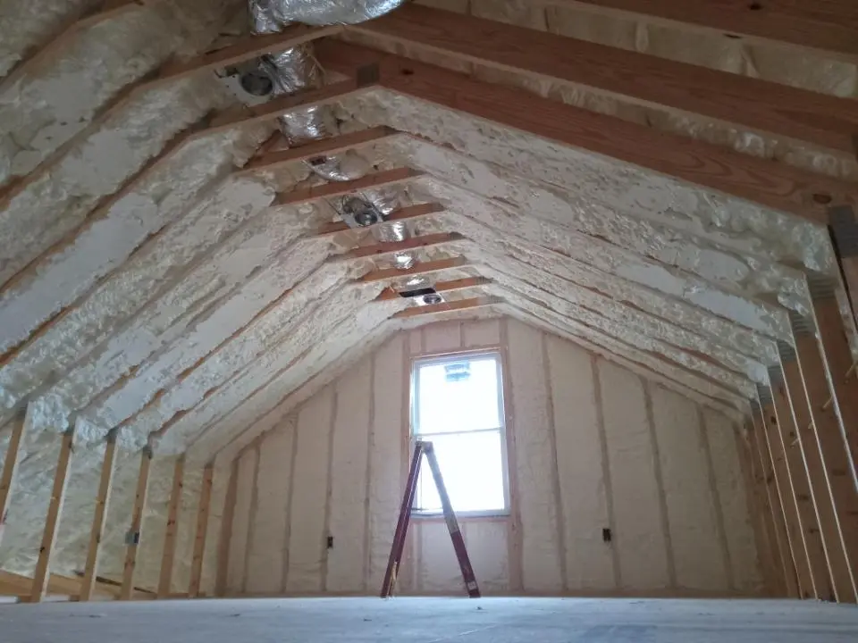 Spray foam roofing application for Crawl Space Insulation project in Edgerton